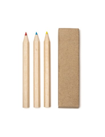 Boîte 3 crayons couleur en bois DENOK