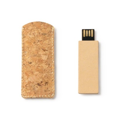 Clé USB en carton + étui en liège 